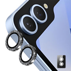 ENKAY Samsung Galaxy Z Flip7 Glitter Kameralinsebeskyttelse - Sort