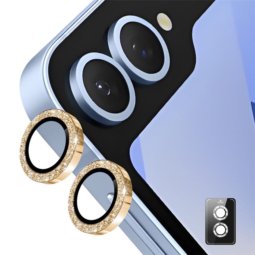 ENKAY Samsung Galaxy Z Flip7 Glitter Kameralinsebeskyttelse - Guld