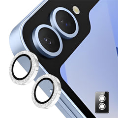 ENKAY Samsung Galaxy Z Flip7 Glitter Kameralinsebeskyttelse - Sølv