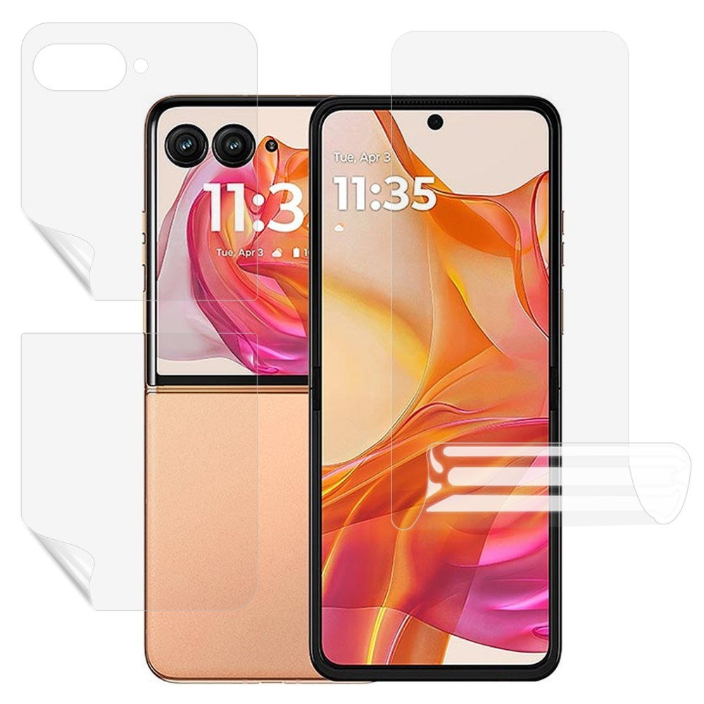 Motorola Razr 60 Ultra Skærmbeskyttelsesfilm - 3 Dele - Gennemsigtig