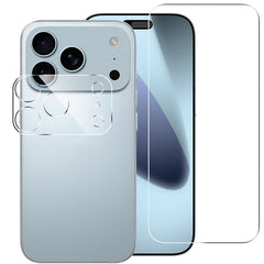 iPhone 17 Pro Max 2-i-1 Beskyttelsessæt m. Hærdet Skærmbeskyttelsesglas & 2 stk Kameralinsebeskyttelsesfilm - Gennemsigtig