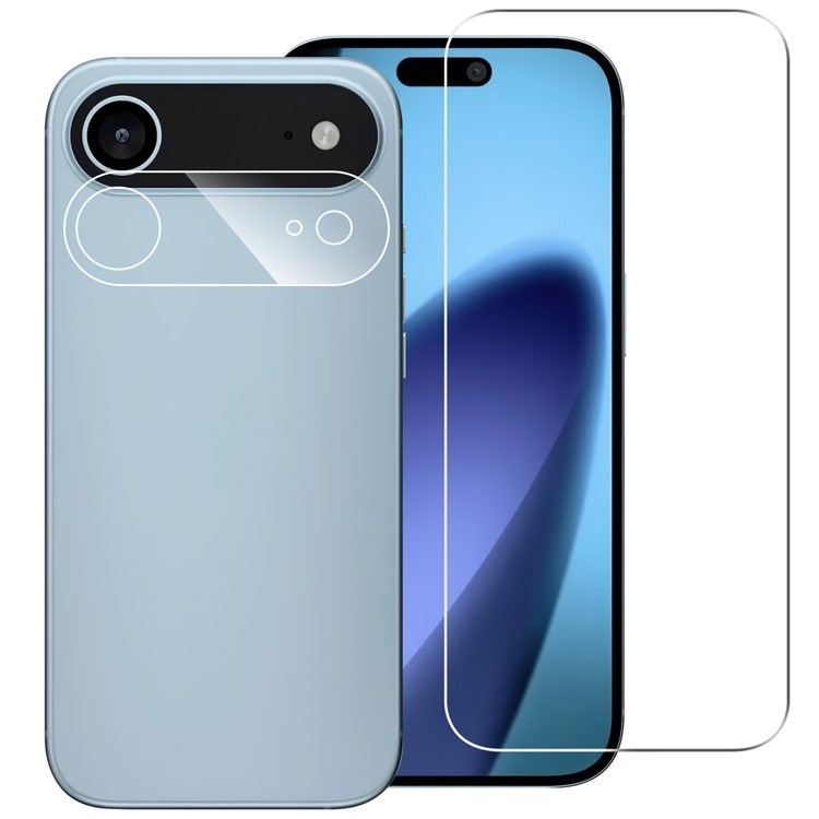 iPhone Air 2-i-1 Beskyttelsessæt m. Hærdet Skærmbeskyttelsesglas & 2 stk Kameralinsebeskyttelsesfilm - Gennemsigtig