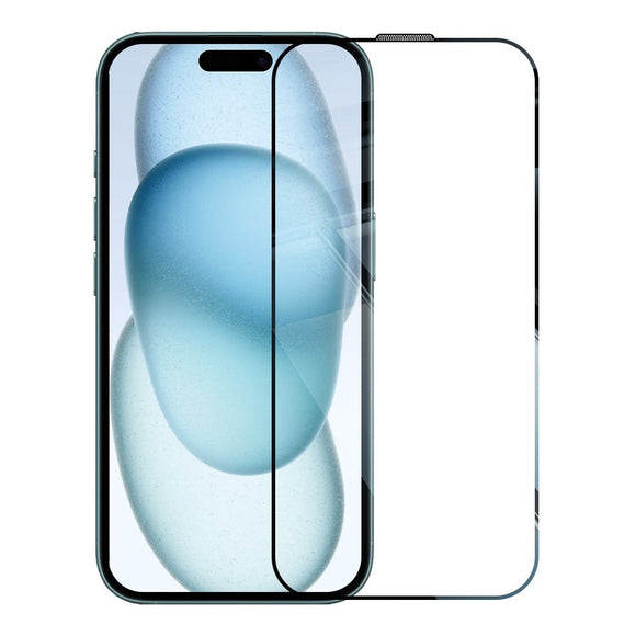 iPhone 15 RURIHAI 2-i-1 Beskyttelsessæt m. Fleksibelt Plast Cover & Skærmbeskyttelsesglas - Gennemsigtig