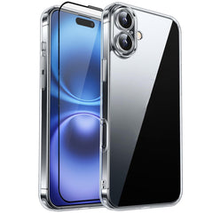 iPhone 16 Plus RURIHAI 2-i-1 Beskyttelsessæt m. Fleksibelt Plast Cover & Skærmbeskyttelsesglas - Gennemsigtig