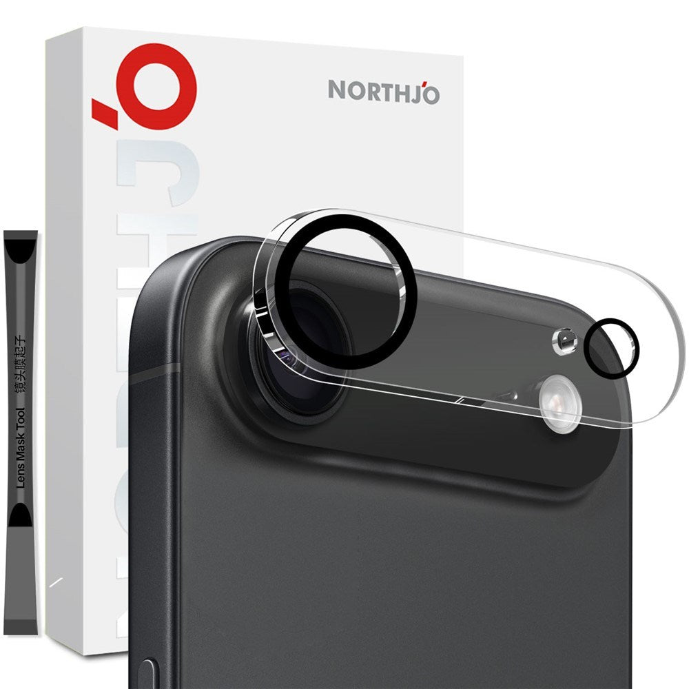 NORTHJO iPhone Air Hærdet Kameralinseglas - Gennemsigtig / Sort
