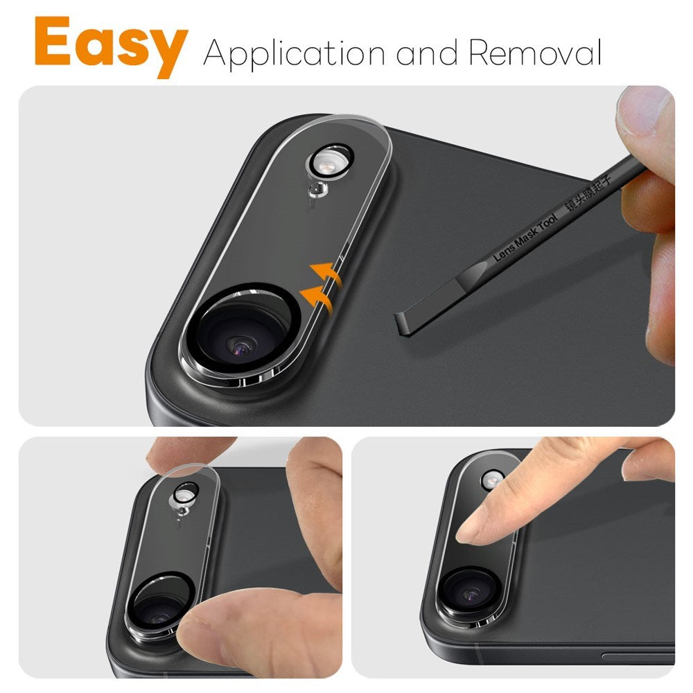 NORTHJO iPhone Air Hærdet Kameralinseglas - Gennemsigtig / Sort