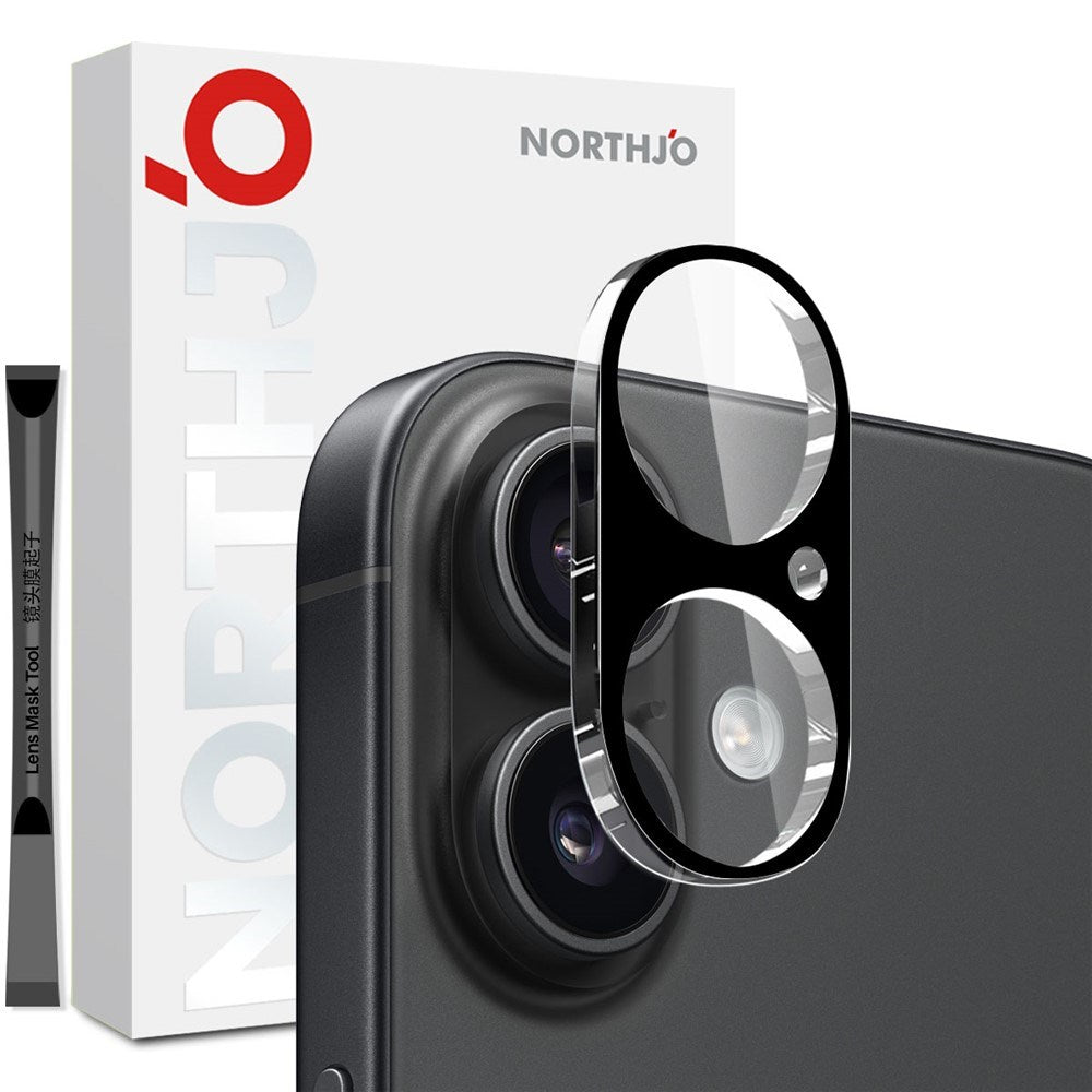 NORTHJO iPhone 17 Hærdet Kameralinseglas - Sort