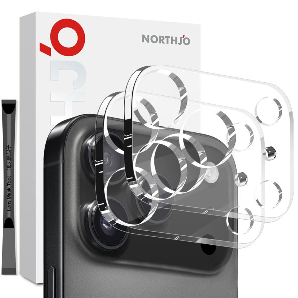 NORTHJO iPhone 17 Pro Max Hærdet Kameralinseglas - Gennemsigtig - 2 Stk.