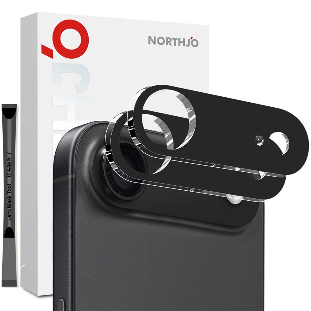 NORTHJO iPhone Air  Hærdet Kameralinseglas - Sort - 2 Stk.