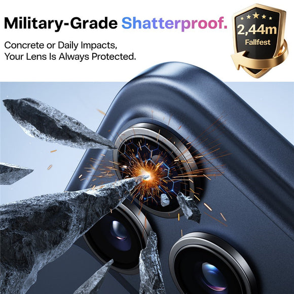 TORRAS iPhone 17 Pro LensGuard Kameralinsebeskyttelsesglas - Sort