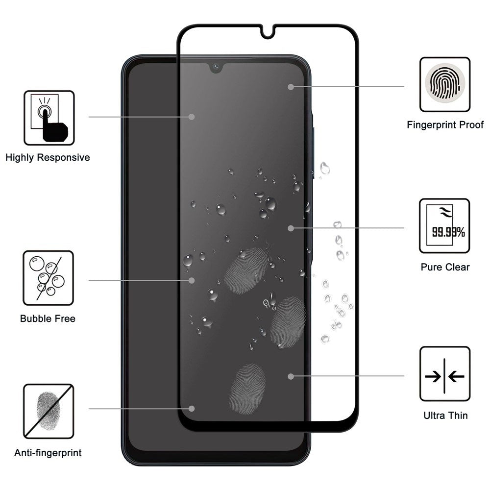 EIDERWOOD Samsung Galaxy A07 Skærmbeskyttelsesglas 9H - Gennemsigtig / Sort Kant