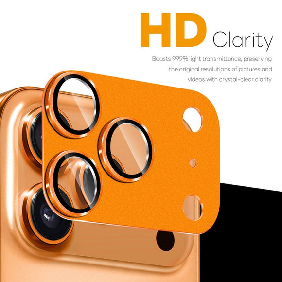 NORTHJO iPhone 17 Pro Kameralinsebeskyttelse - Mat Metal & Glas - Orange