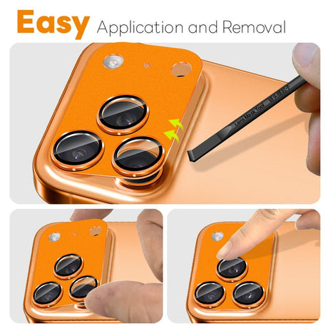NORTHJO iPhone 17 Pro Kameralinsebeskyttelse - Mat Metal & Glas - Orange