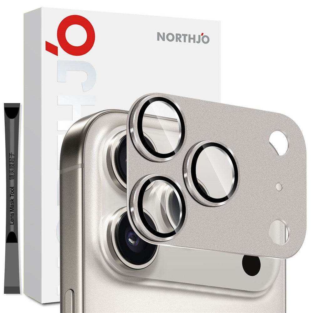 NORTHJO iPhone 17 Pro Kameralinsebeskyttelse - Mat Metal & Glas - Grå
