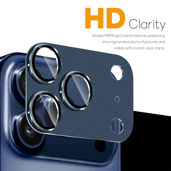 NORTHJO iPhone 17 Pro Kameralinsebeskyttelse - Mat Metal & Glas - Blå