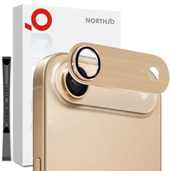 NORTHJO iPhone Air Kameralinsebeskyttelse - Børstet Metal & Glas - Guld