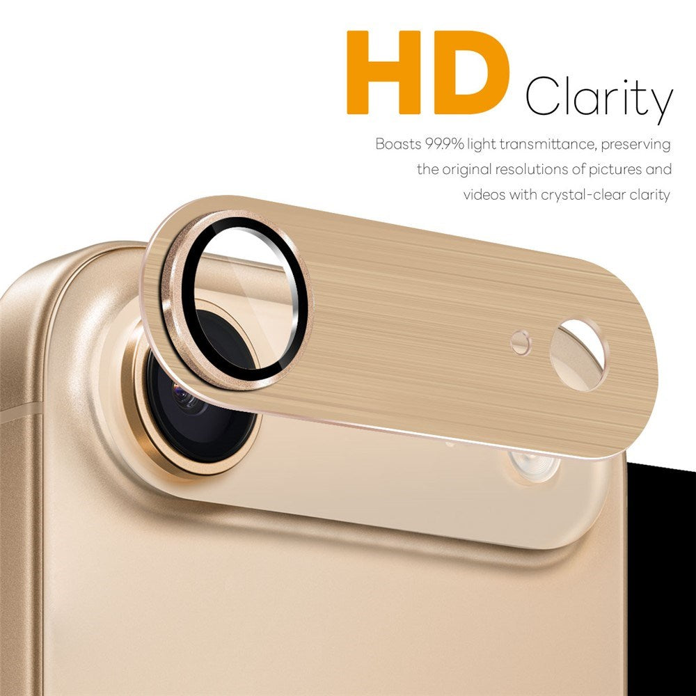 NORTHJO iPhone Air Kameralinsebeskyttelse - Børstet Metal & Glas - Guld