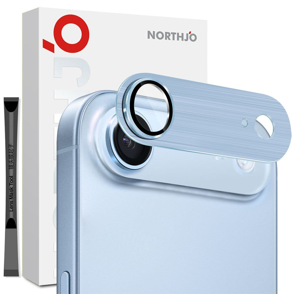 NORTHJO iPhone Air Kameralinsebeskyttelse - Børstet Metal & Glas - Sølv