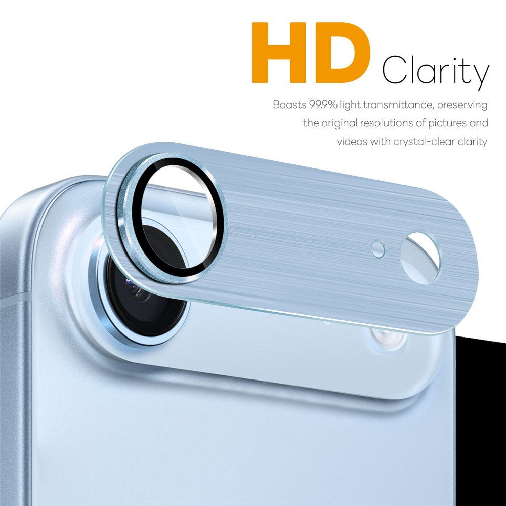 NORTHJO iPhone Air Kameralinsebeskyttelse - Børstet Metal & Glas - Sølv