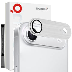 NORTHJO iPhone Air Kameralinsebeskyttelse - Børstet Metal & Glas - Sølv