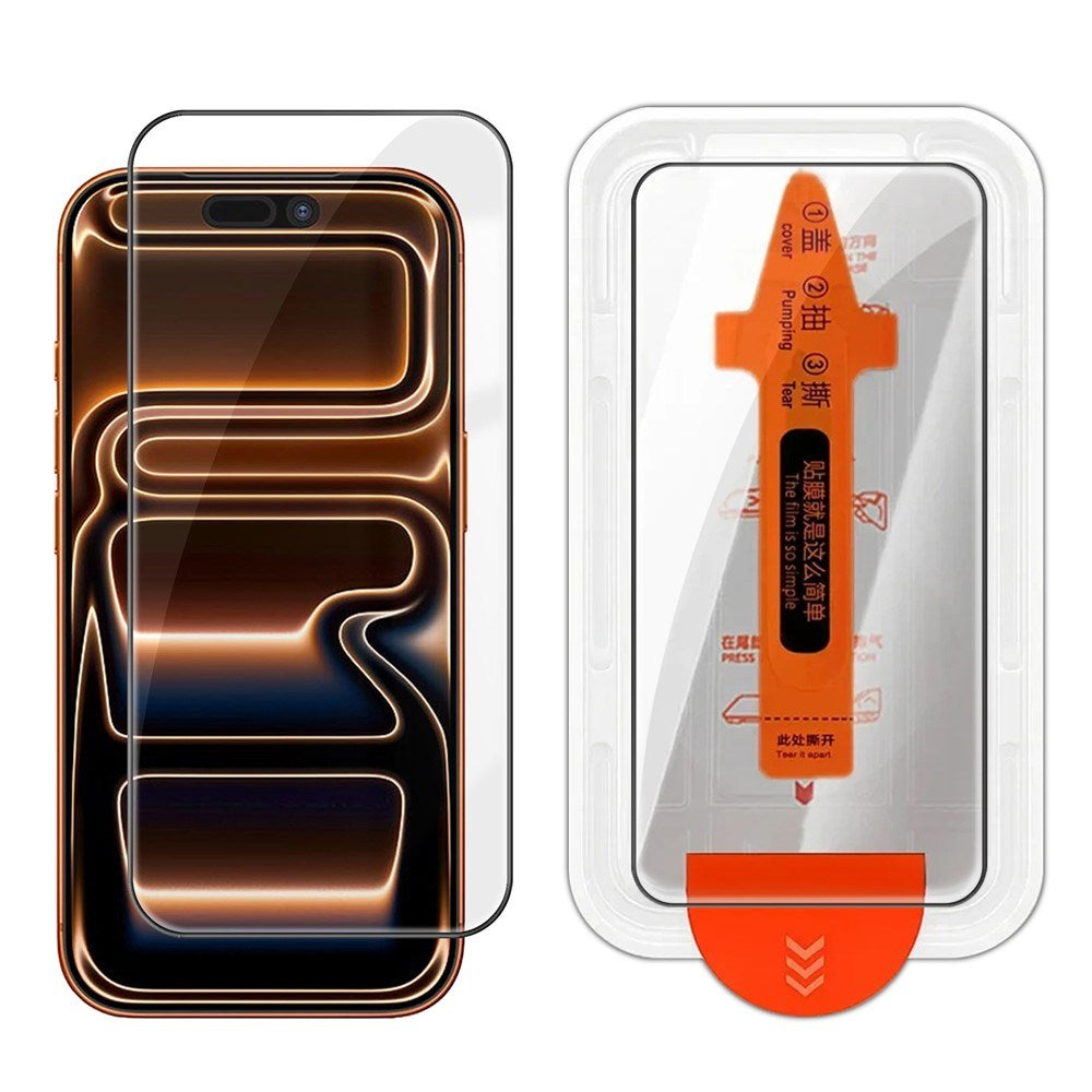iPhone 18 Pro Max / 17 Pro Max Hærdet Skærmbeskyttelsesglas m. Installationsramme - Gennemsigtig