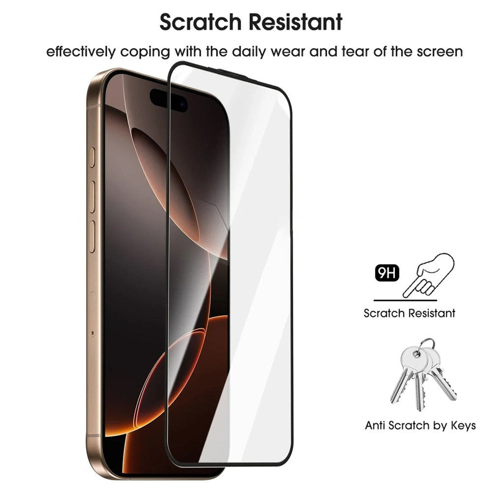 iPhone 18 Pro Max / 17 Pro Max Hærdet Skærmbeskyttelsesglas m. Installationsramme - Gennemsigtig