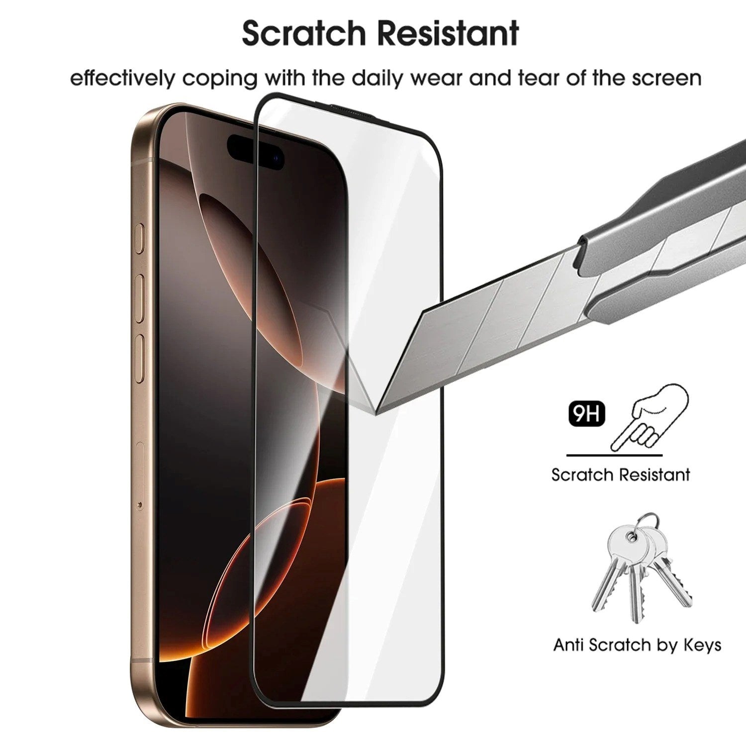 iPhone 18 Pro / 17 Pro Hærdet Skærmbeskyttelsesglas m. Installationsramme - Gennemsigtig