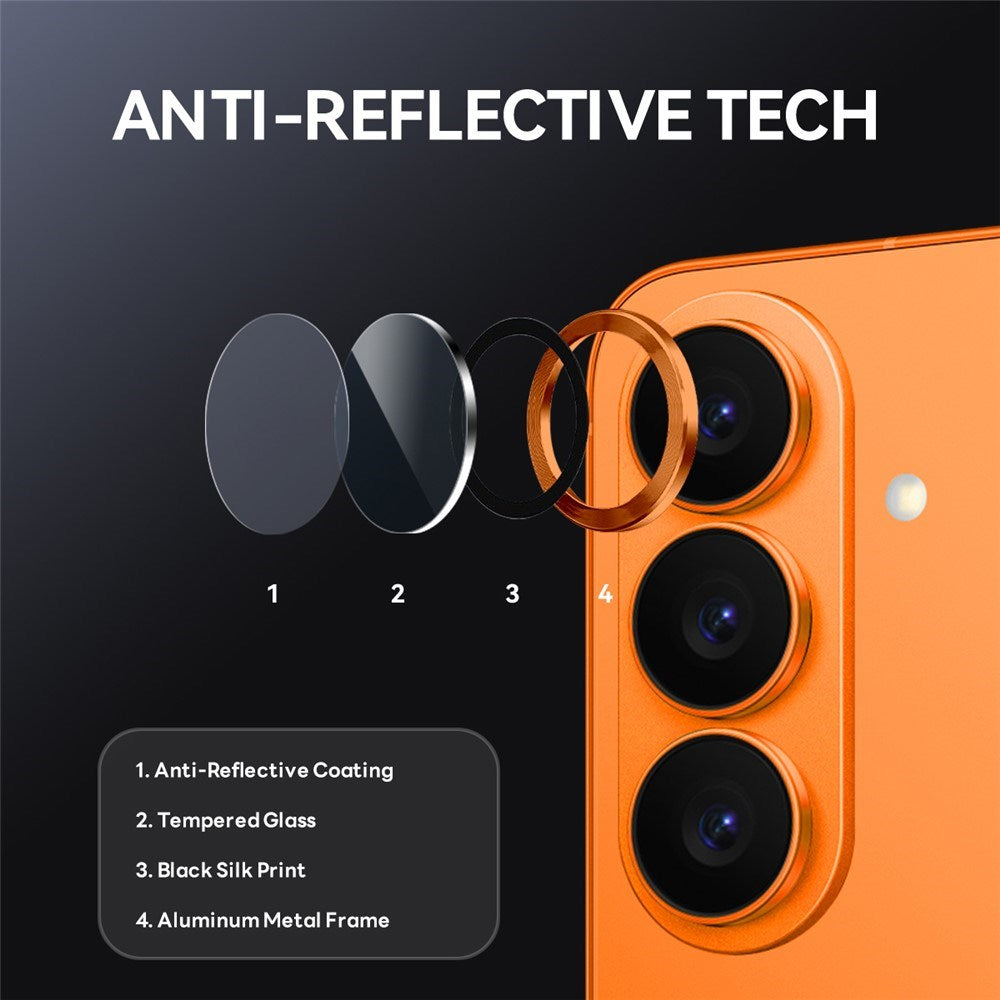 Samsung Galaxy S26 NORTHJO Kameralinsebeskyttelse - Metal & Glas - Orange