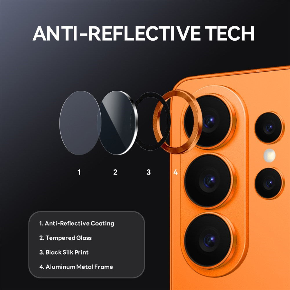 Samsung Galaxy S26 Ultra NORTHJO Kameralinsebeskyttelse - Metal & Glas - Orange