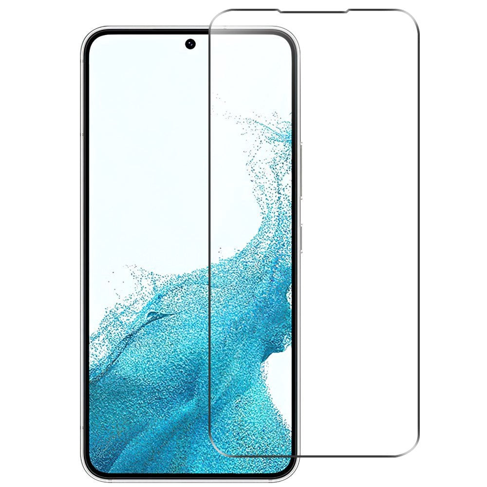 Samsung Galaxy A54 (5G) Hærdet Glas - Case Friendly - Skærmbeskyttelse - Gennemsigtig m. Sort Kant