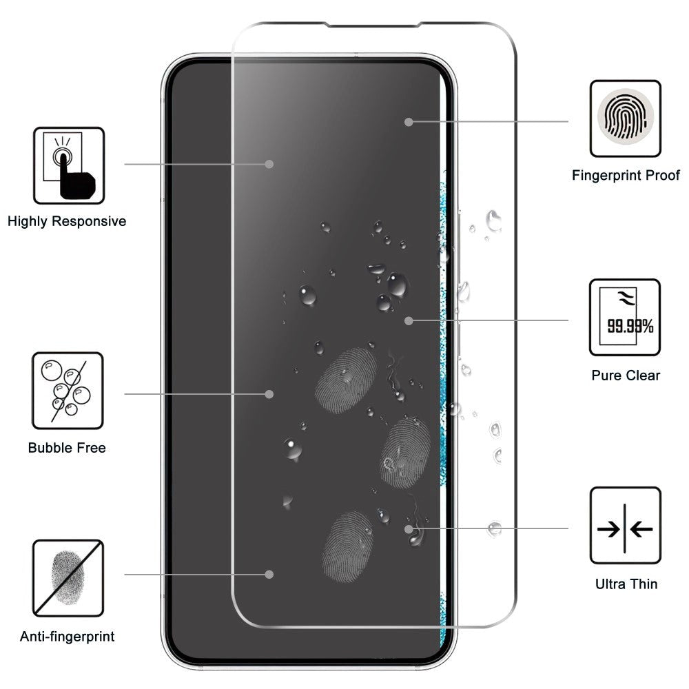 Samsung Galaxy A54 (5G) Hærdet Glas - Case Friendly - Skærmbeskyttelse - Gennemsigtig m. Sort Kant