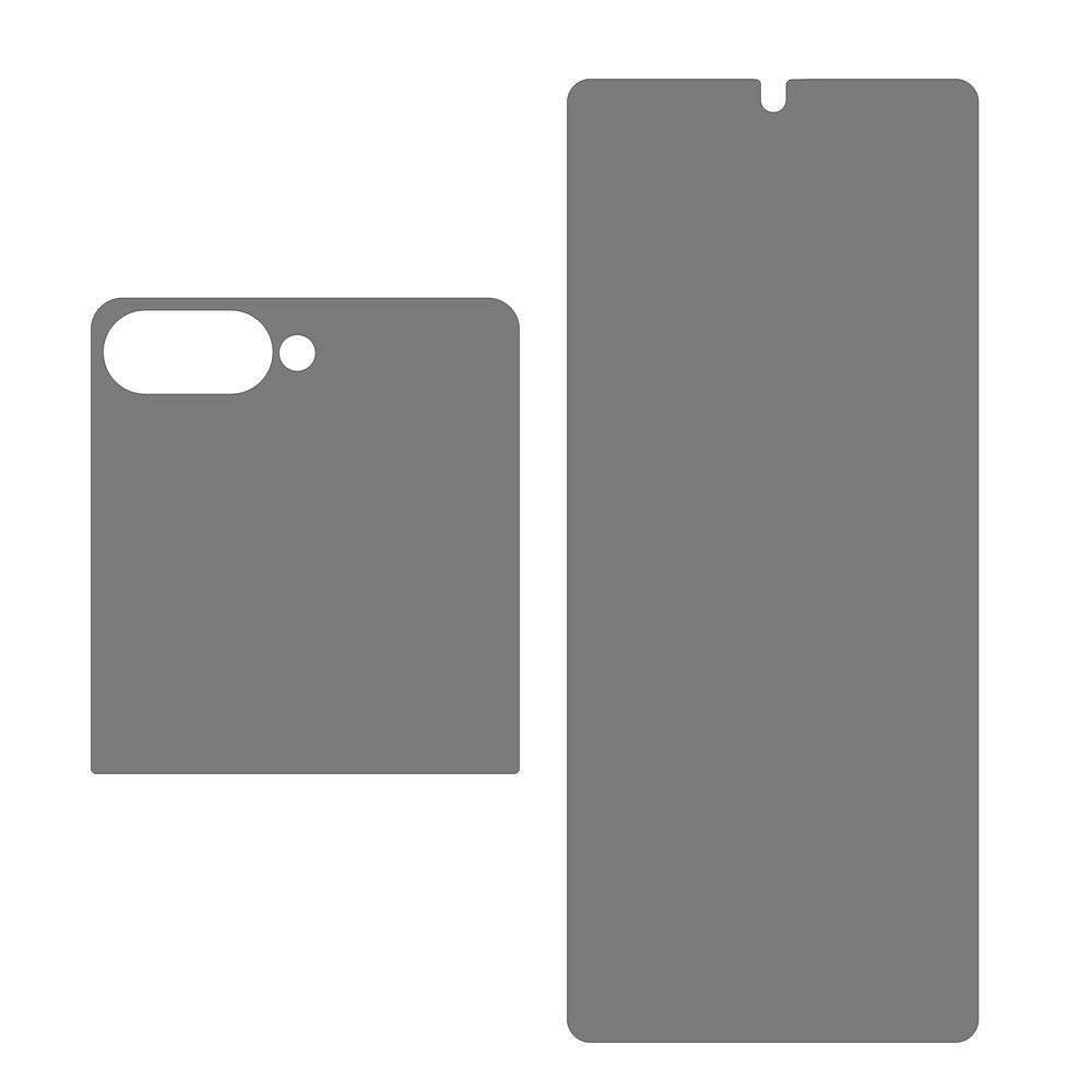 Samsung Galaxy Z Flip8 Beskyttelsesfilm m. Privacy - 2 Dele - Gennemsigtig