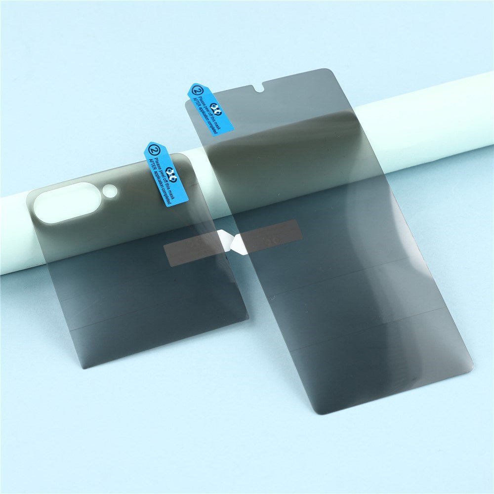 Samsung Galaxy Z Flip8 Beskyttelsesfilm m. Privacy - 2 Dele - Gennemsigtig