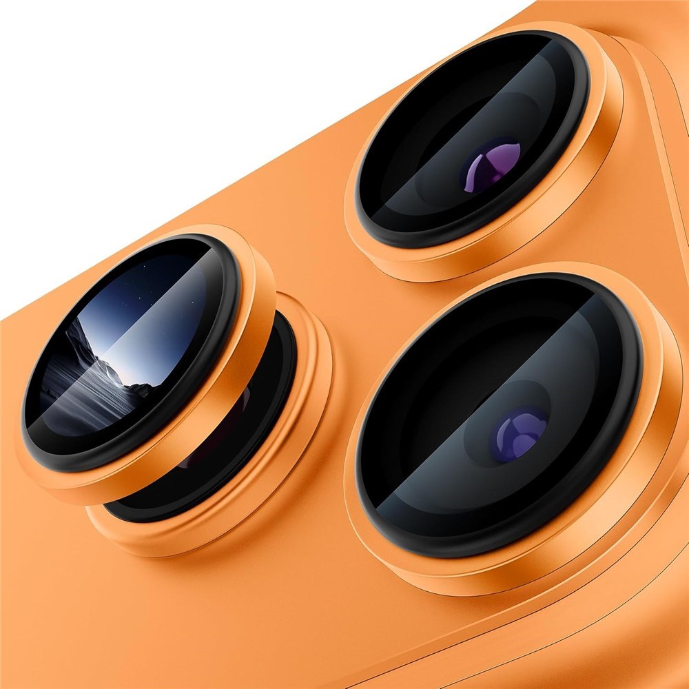 iPhone 18 Pro Kameralinsebeskyttelse - Metal & Glas - Orange