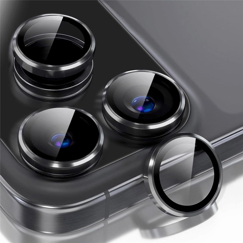 iPhone 18 Pro Kameralinsebeskyttelse - Metal & Glas - Sort