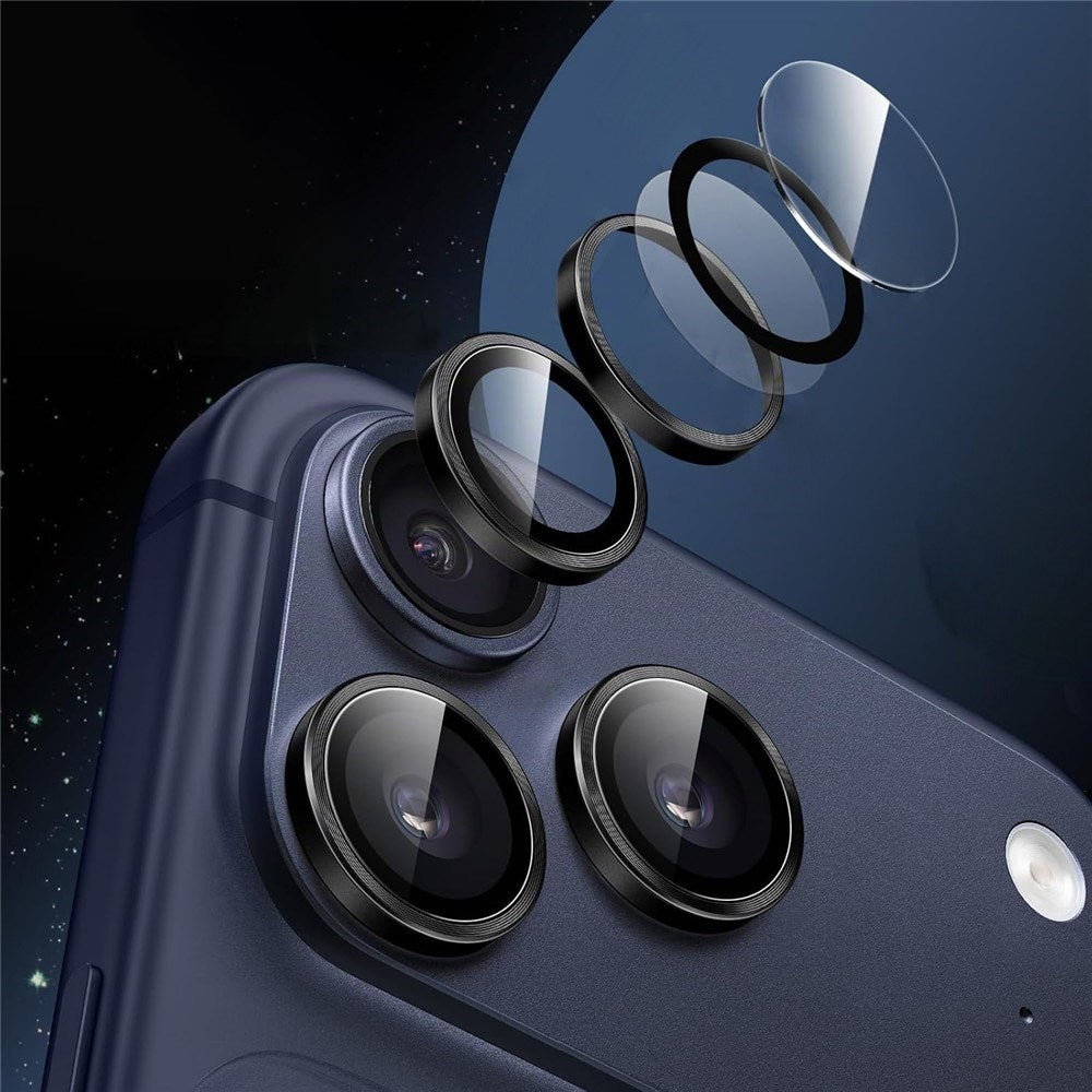 iPhone 18 Pro Kameralinsebeskyttelse - Metal & Glas - Sort