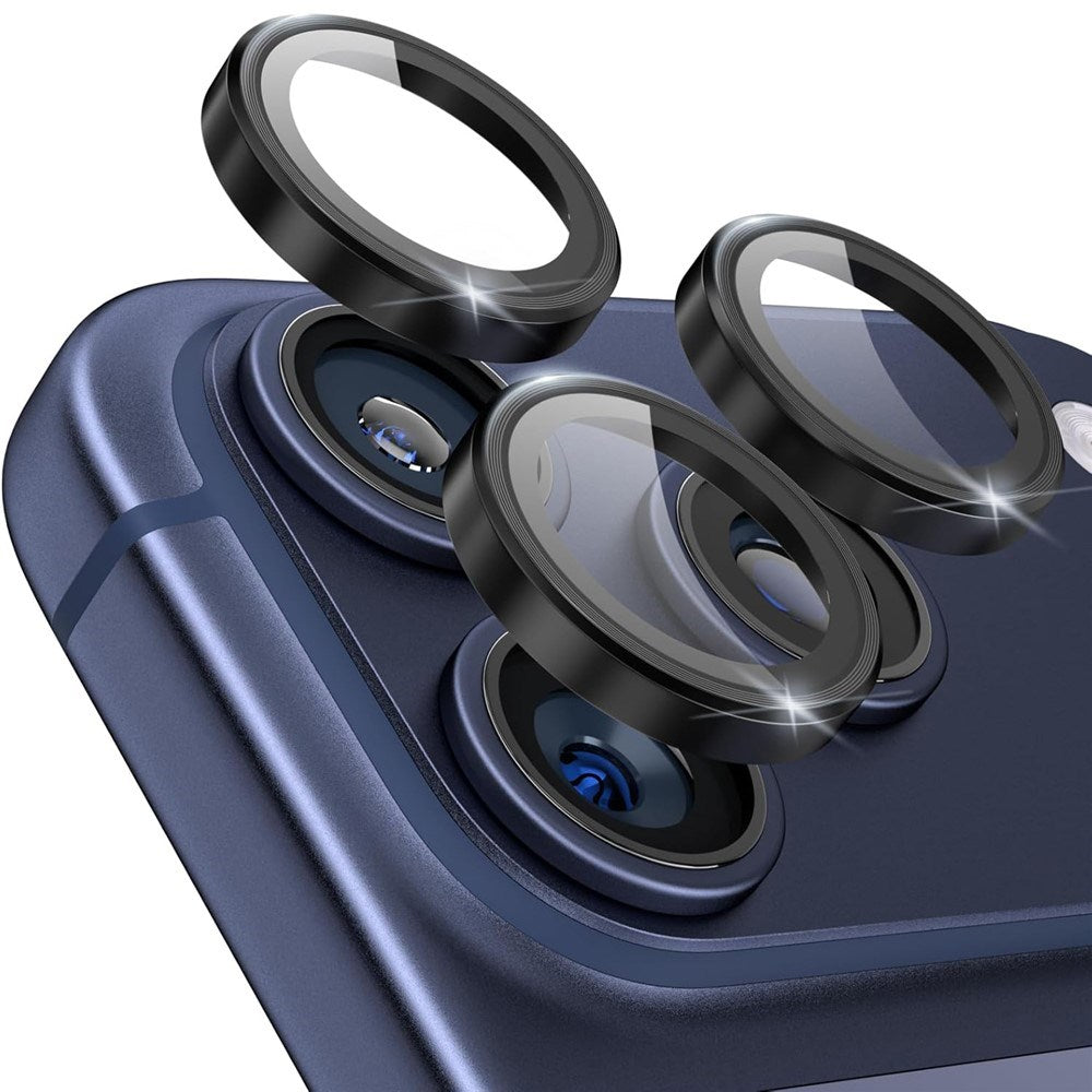iPhone 18 Pro Kameralinsebeskyttelse - Metal & Glas - Sort