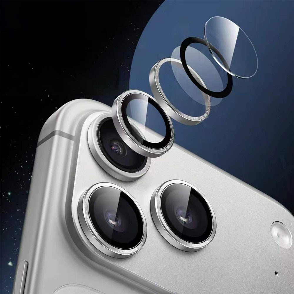 iPhone 18 Pro Kameralinsebeskyttelse - Metal & Glas - Sølv