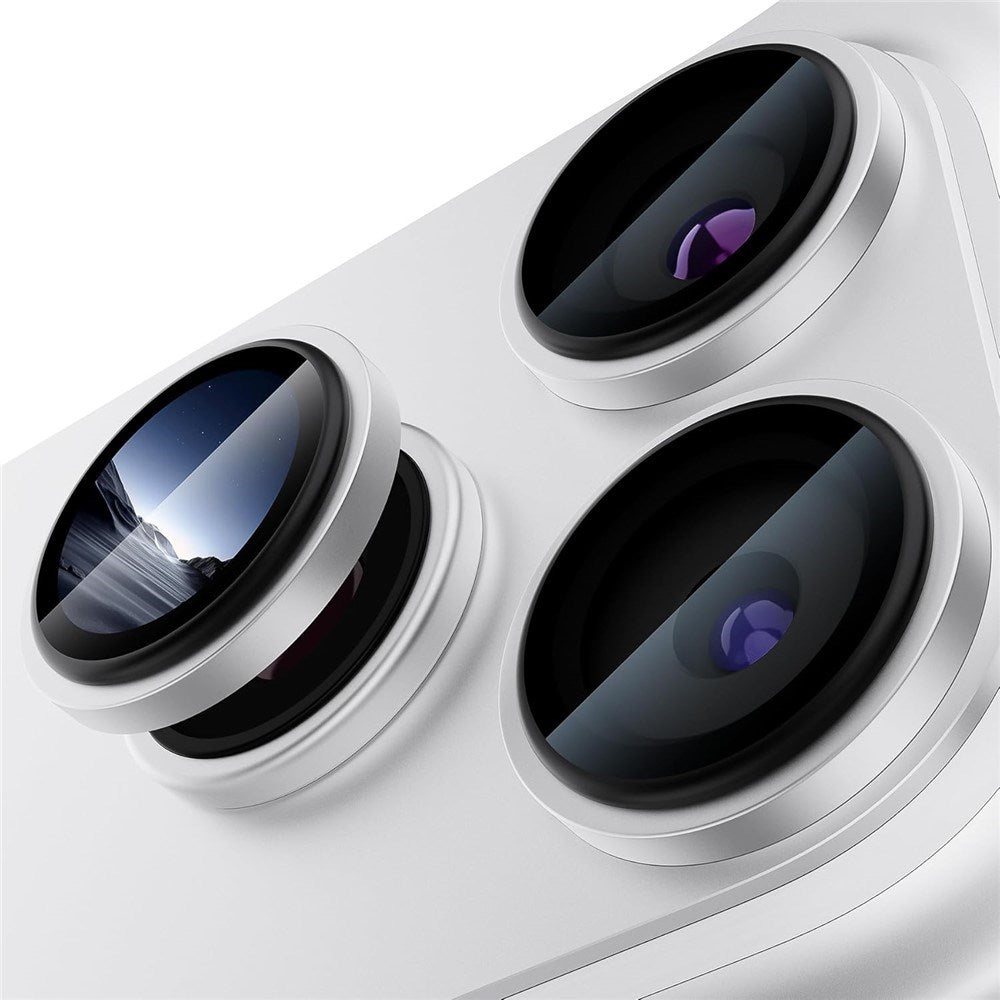 iPhone 18 Pro Kameralinsebeskyttelse - Metal & Glas - Sølv