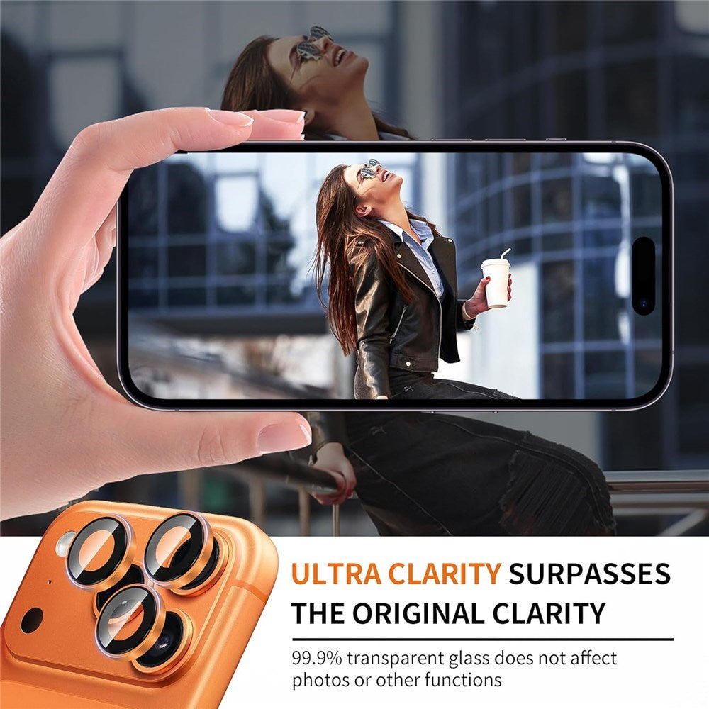 iPhone 18 Pro Max Kameralinsebeskyttelse - Metal & Glas - Orange