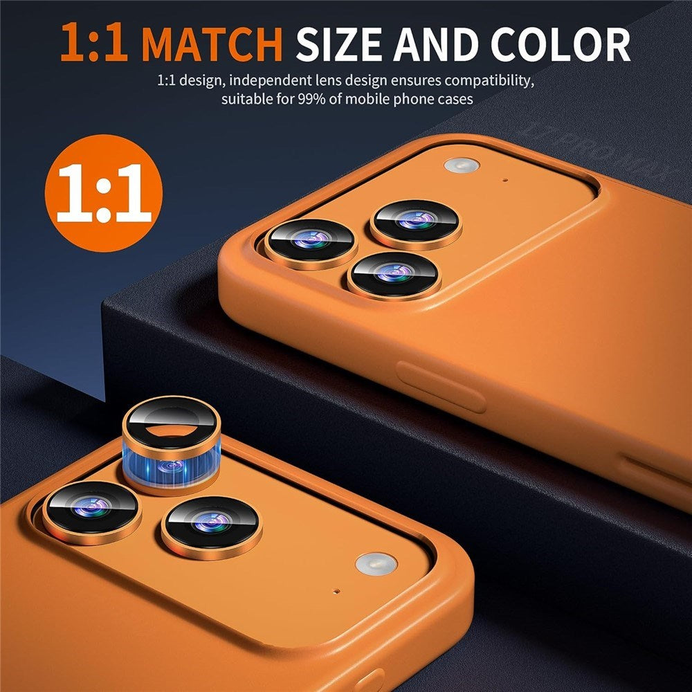 iPhone 18 Pro Max Kameralinsebeskyttelse - Metal & Glas - Orange
