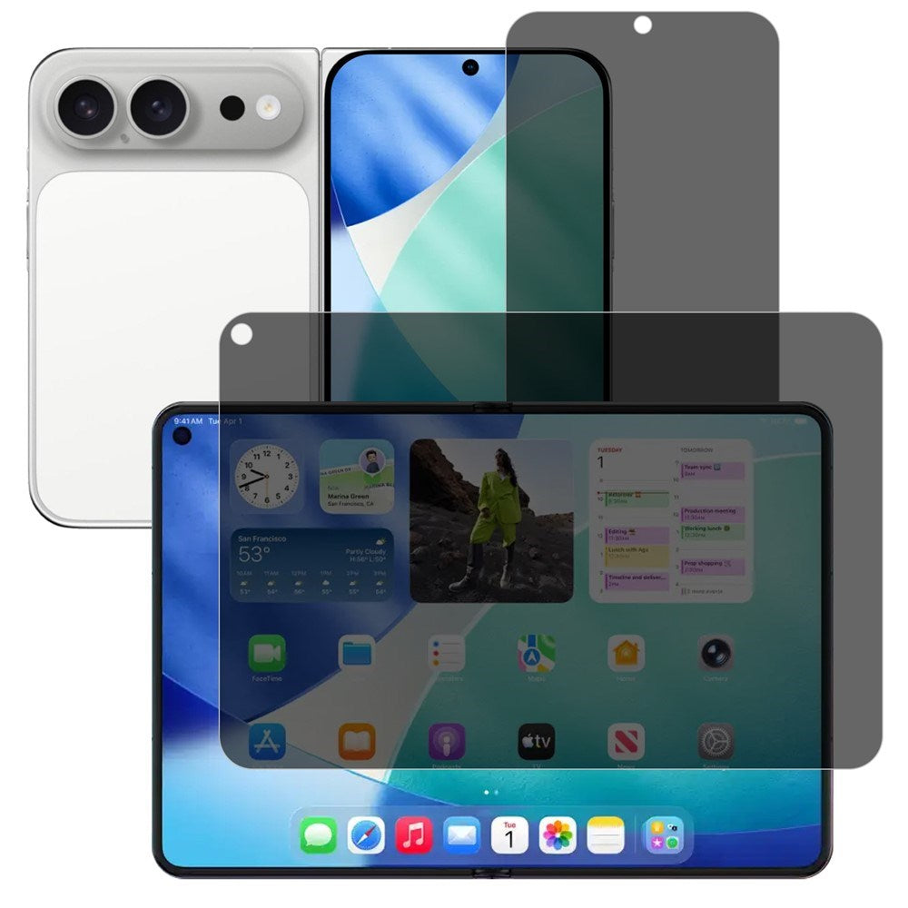 iPhone Fold Mat Skærmbeskyttelsesfilm - Privacy Funktion - Gennemsigtig