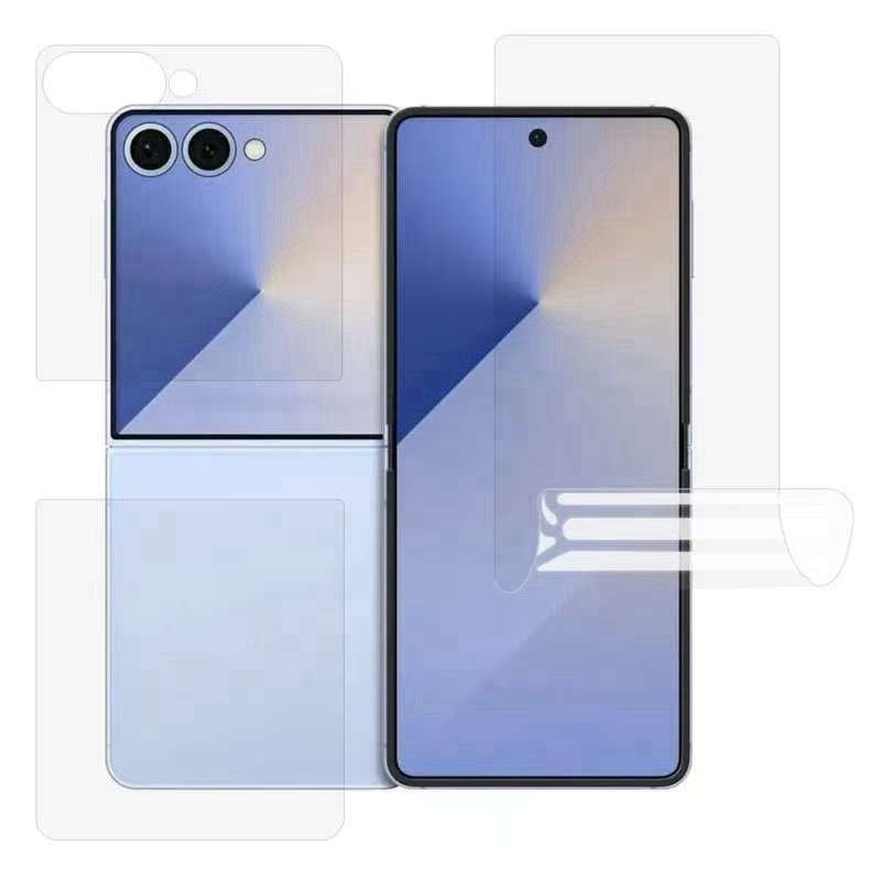 Samsung Galaxy Z Flip8 Beskyttelsesfilm med 3 Dele - Gennemsigtig