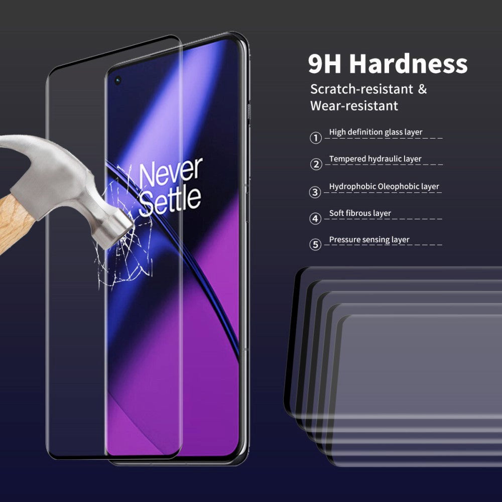Enkay OnePlus 11 / 10 Pro / 9 Pro Beskyttelsesglas - Full Fit - Sort