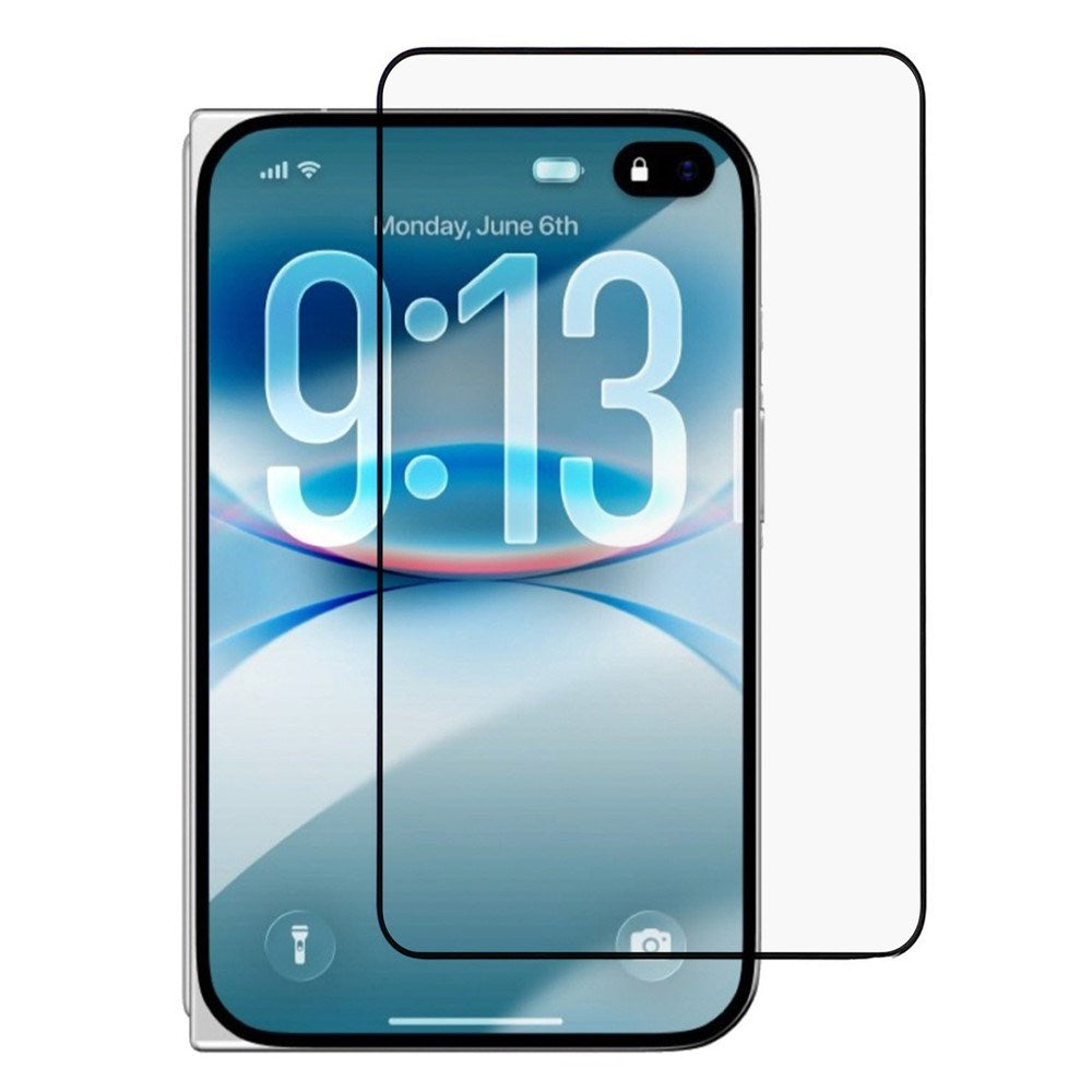 iPhone Fold Hærdet Skærmbeskyttelsesglas - Gennemsigtig / Sort Kant