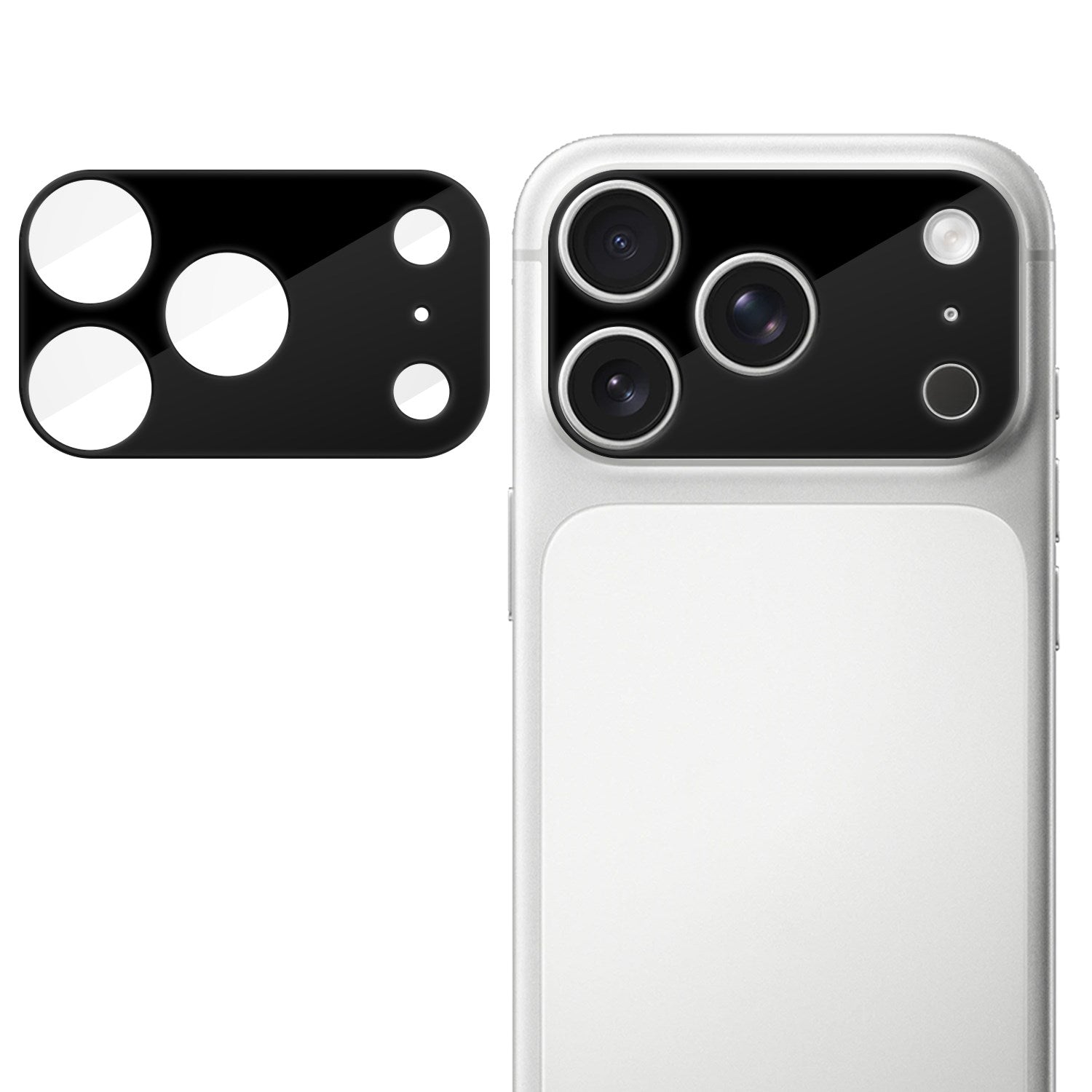 iPhone 18 Pro Max Hærdet Kameralinsebeskyttelsesglas - Sort