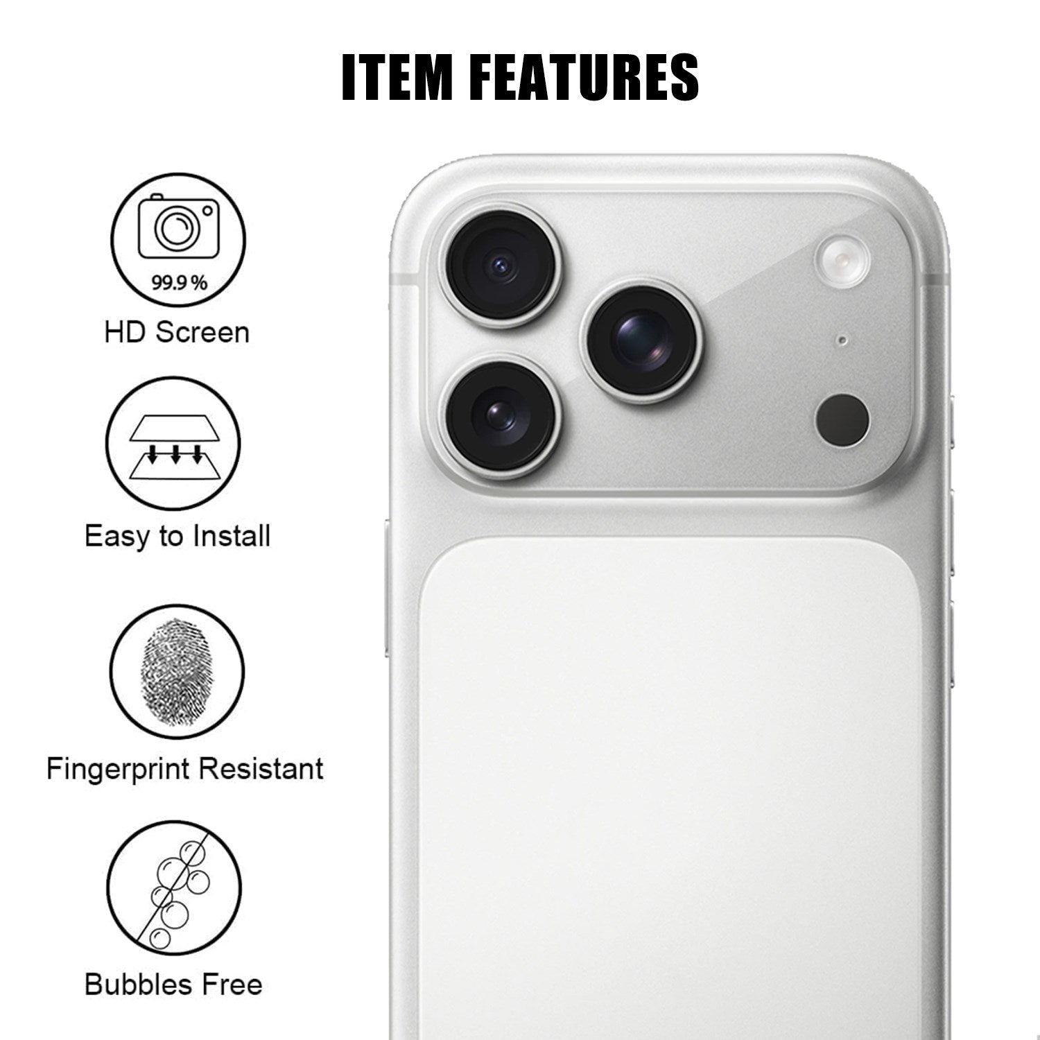 iPhone 18 Pro Max Hærdet Kameralinsebeskyttelsesglas - Gennemsigtig