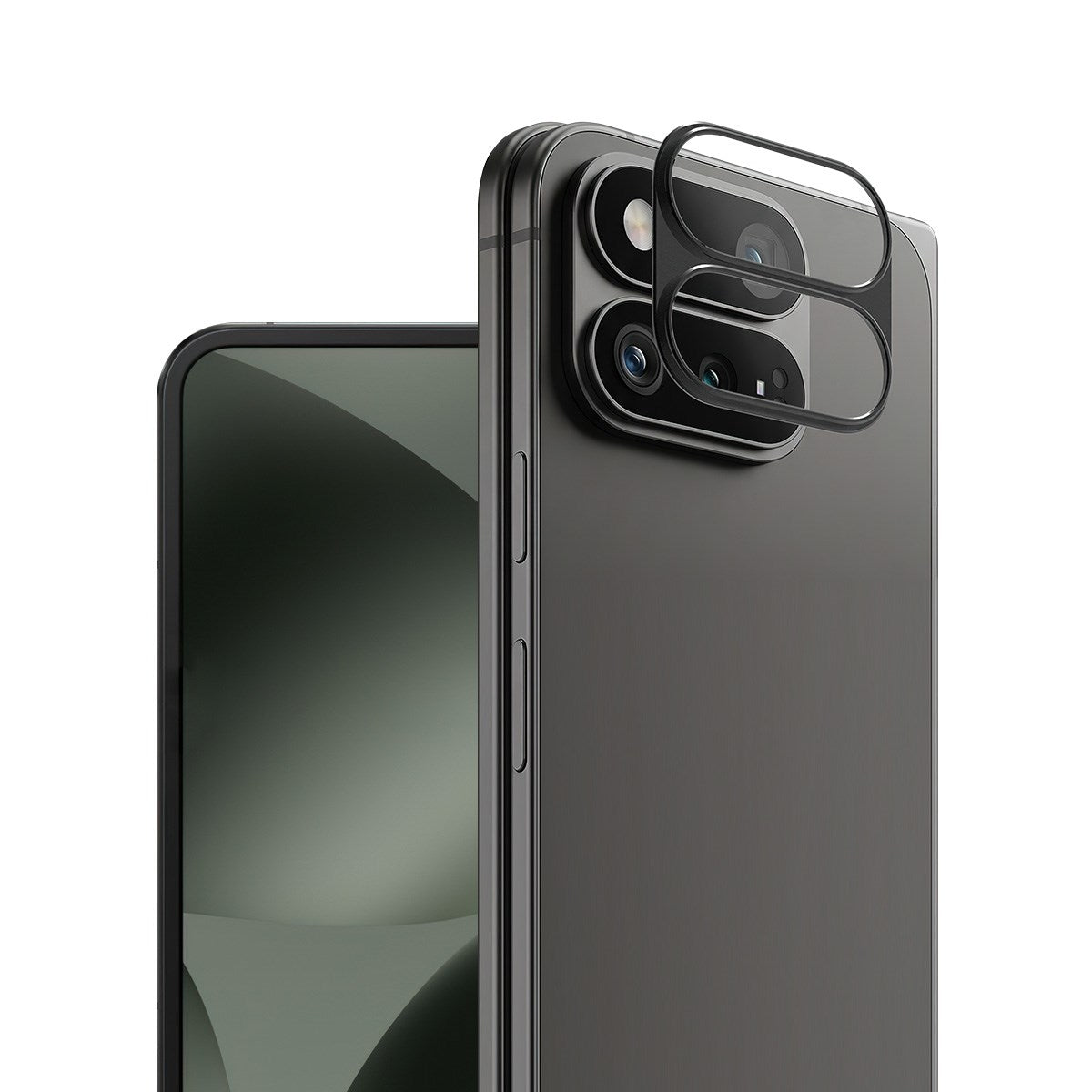 Google Pixel 11 Pro Fold IMAK Kamerabeskyttelsesglas m. Metalkant - Gennemsigtig / Sort Kant