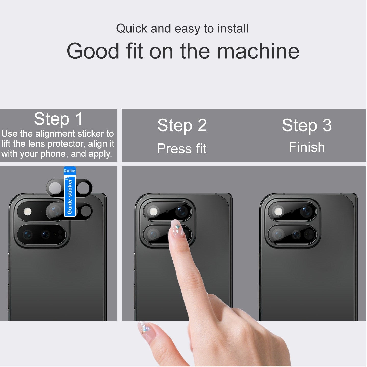 Google Pixel 11 Pro Fold IMAK Hærdet Beskyttelsesglas til Kameralinse - Sort