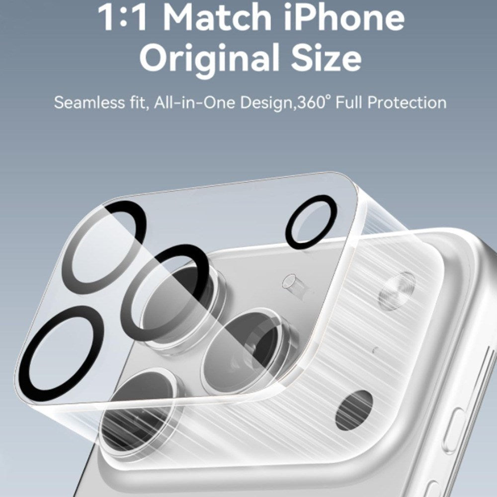 iPhone 18 Pro Max Hærdet Kameralinsebeskyttelsesglas - Gennemsigtig / Sort